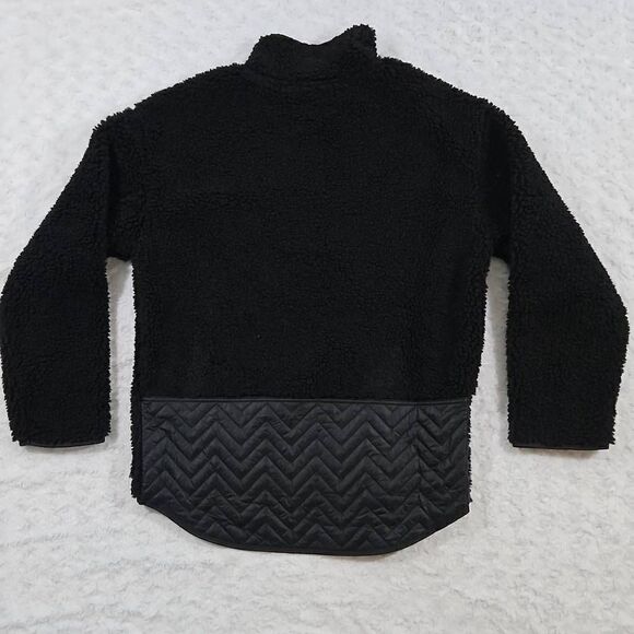 NWOT Athleta Cozy Sherpa Snap Sweatshirt Black Size Small 466888 - Picture 2 of 8